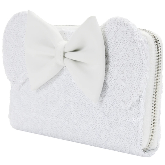 Loungefly MINNIE MOUSE SEQUIN WEDDING ZIP AROUND WALLET - DISNEY - Picture 2 of 7